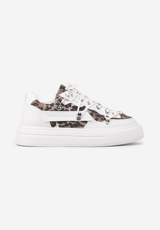 Białe Sneakersy z Panterkowym Wzorem Calidi 4