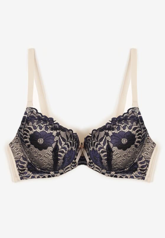 Sutien Bleumarin cu bej 5