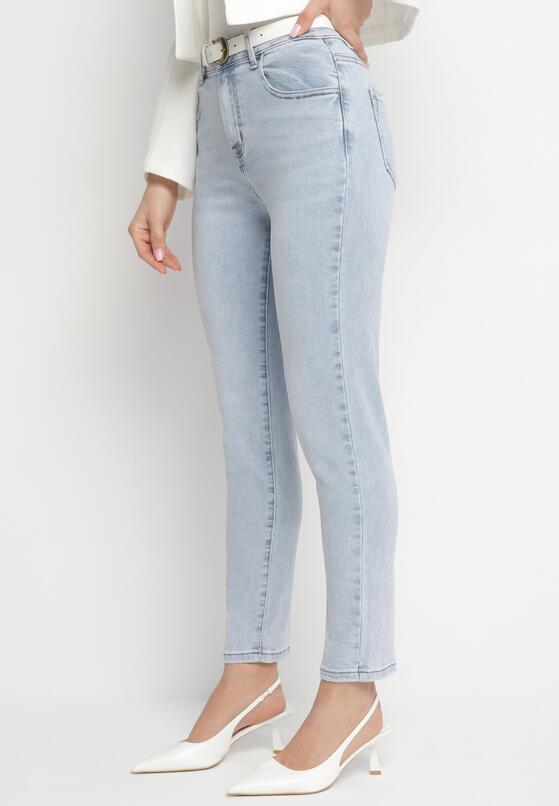 Jasnoniebieskie Jeansy o Kroju Slim Ravirra 1
