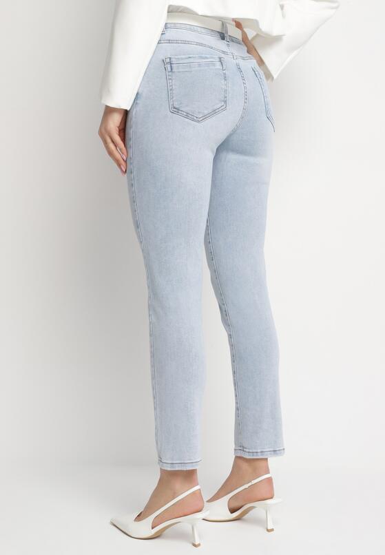 Jasnoniebieskie Jeansy o Kroju Slim Ravirra 3