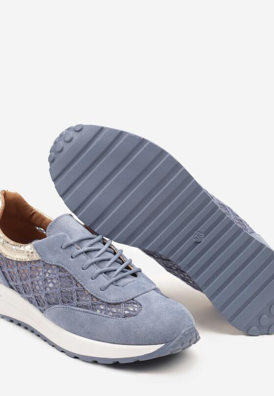 Niebieskie Sneakersy na Piankowej Podeszwie z Ażurową Cholewką Rineora 6