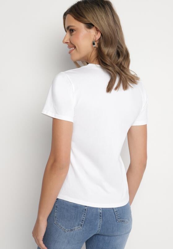 Biały Klasyczny T-shirt z Bawełny Lorali 3
