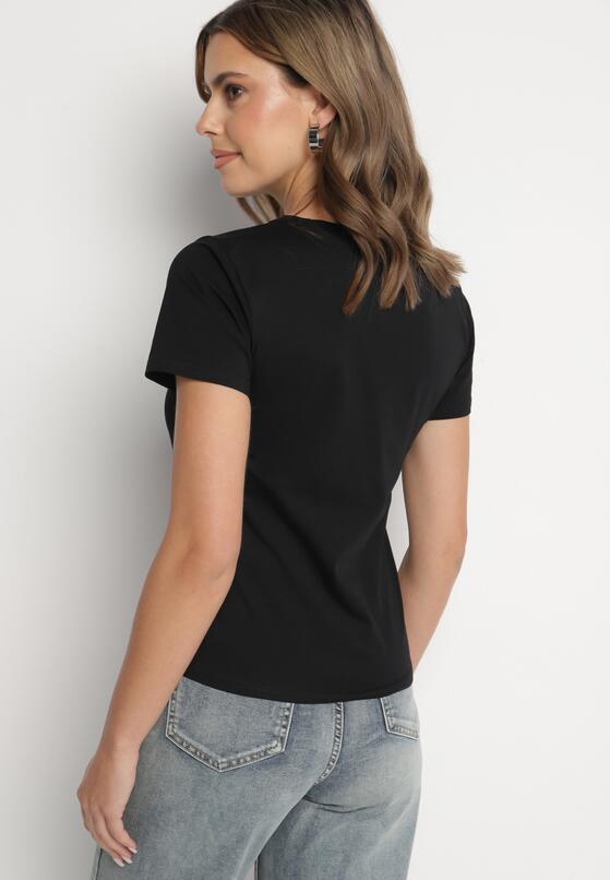 Czarny Klasyczny T-shirt z Bawełny Lorali 3