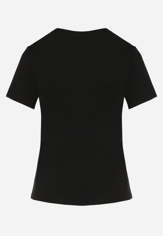 Czarny Klasyczny T-shirt z Bawełny Lorali 7