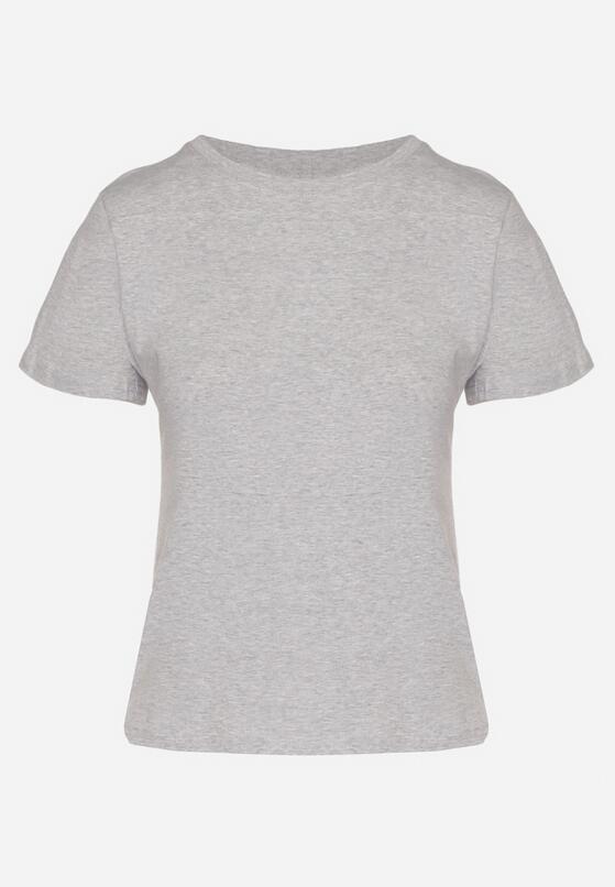 Szary Klasyczny T-shirt z Bawełny Lorali 6