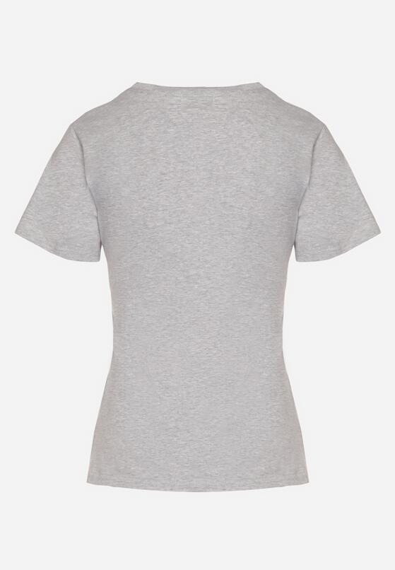 Szary Klasyczny T-shirt z Bawełny Lorali 7