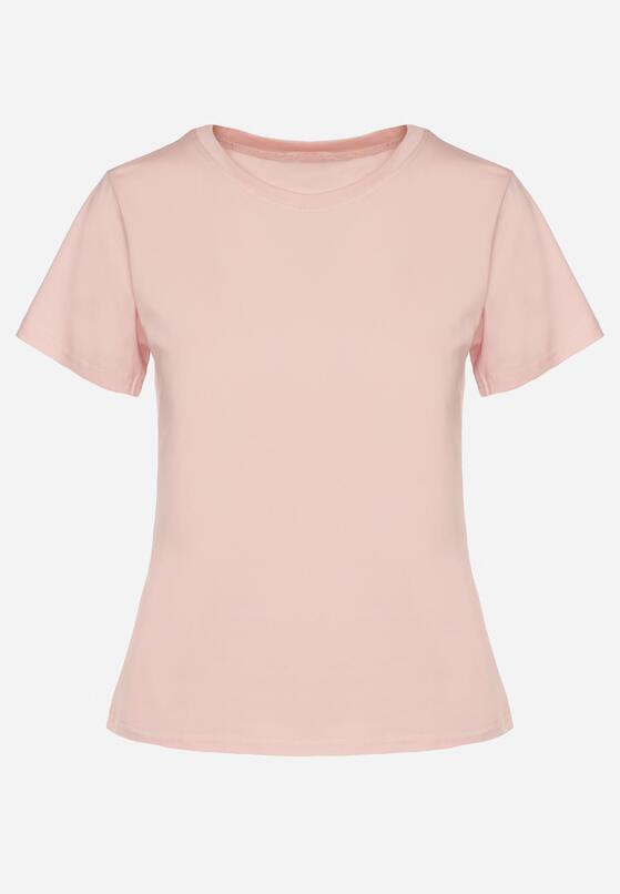 Różowy Klasyczny T-shirt z Bawełny Lorali 6