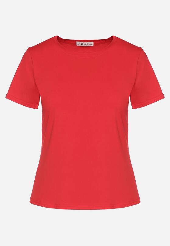 Czerwony Klasyczny T-shirt z Bawełny Lorali 6