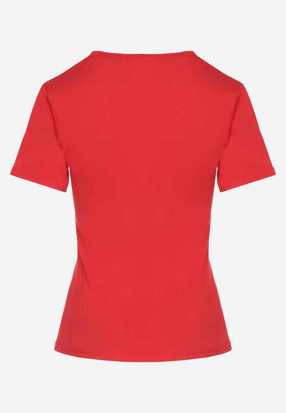 Czerwony Klasyczny T-shirt z Bawełny Lorali 7