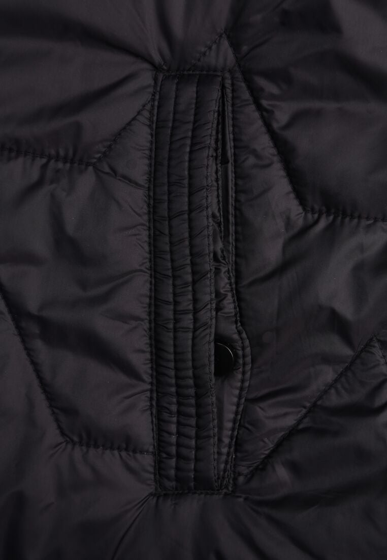 Czarna Kurtka Pikowana z Odpinanym Kapturem Nalaniel 8