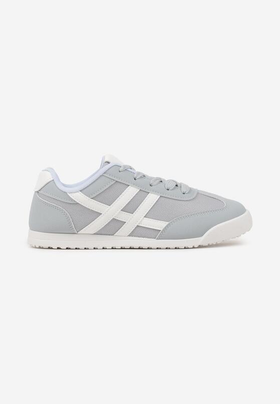 Jasnoniebieskie Płaskie Sneakersy Ozdobione Paskami Almi 4