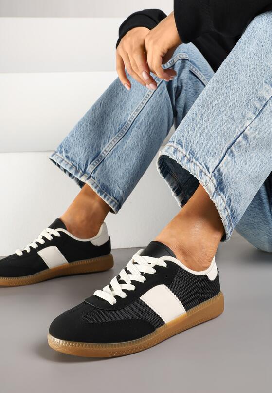 Czarne Sneakersy Retro w Stylu Klasycznych Tenisówek Tanonea 2