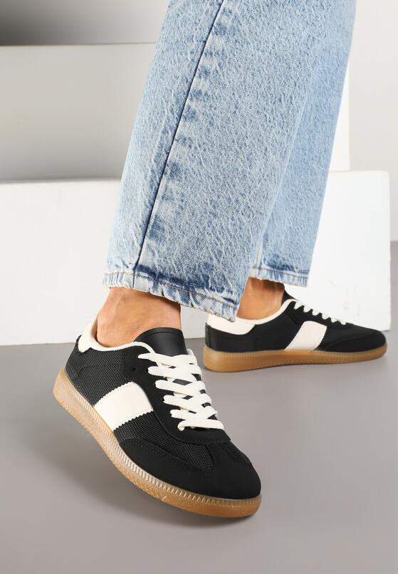 Czarne Sneakersy Retro w Stylu Klasycznych Tenisówek Tanonea 1