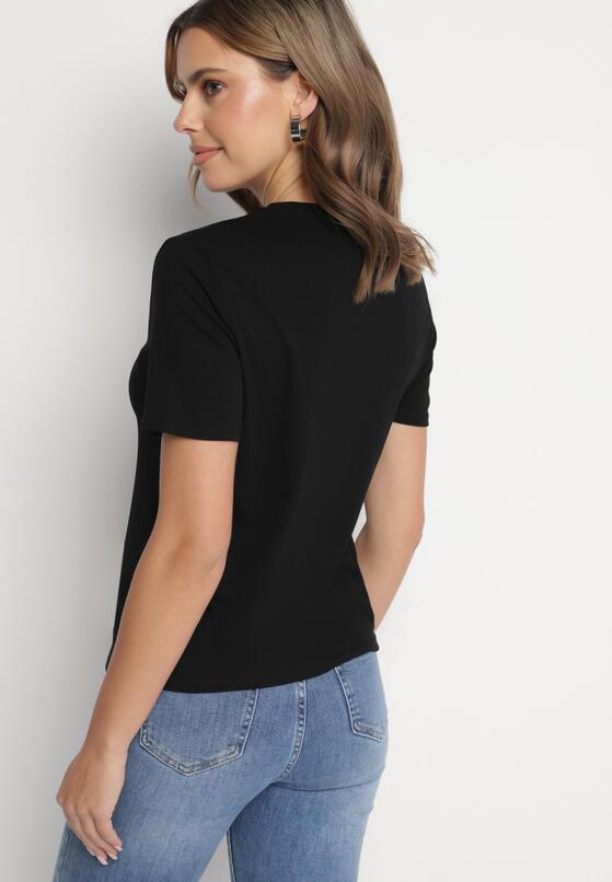 Czarny Wiskozowy T-shirt w Klasycznym Stylu Arivoria 3