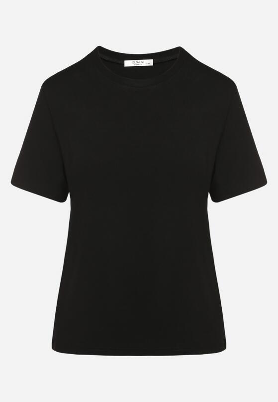 Czarny Wiskozowy T-shirt w Klasycznym Stylu Arivoria 6