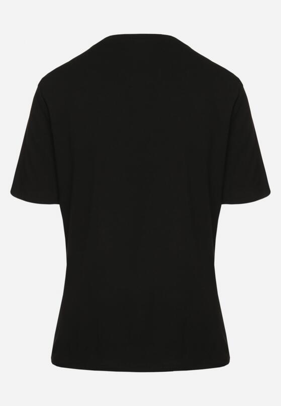 Czarny Wiskozowy T-shirt w Klasycznym Stylu Arivoria 7