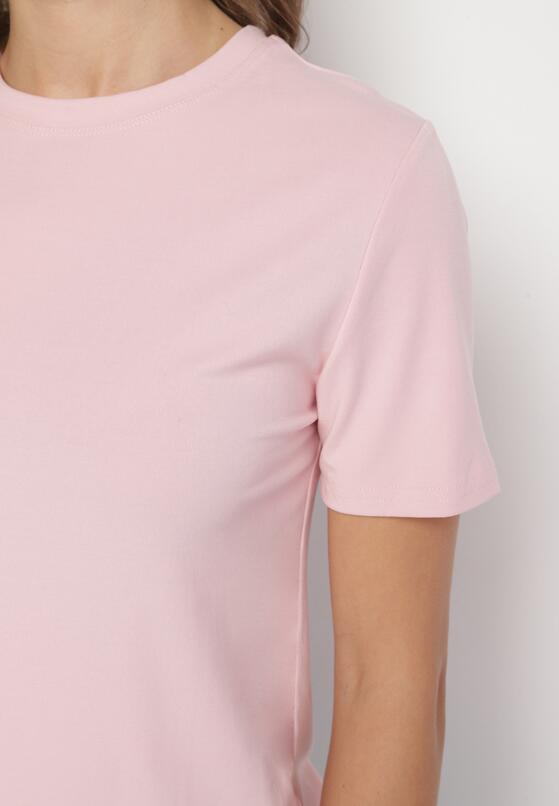 Różowy Wiskozowy T-shirt w Klasycznym Stylu Arivoria 5