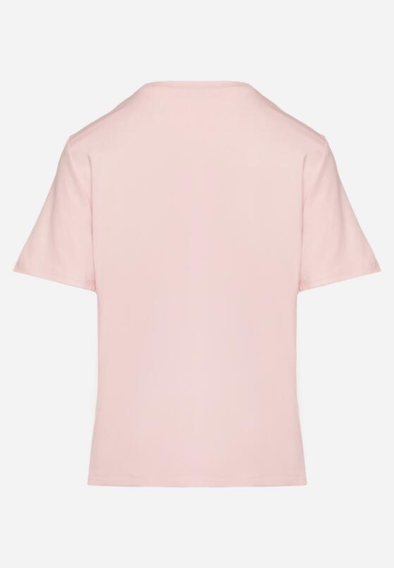 Różowy Wiskozowy T-shirt w Klasycznym Stylu Arivoria 7