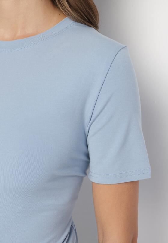 Niebieski Wiskozowy T-shirt w Klasycznym Stylu Arivoria 5