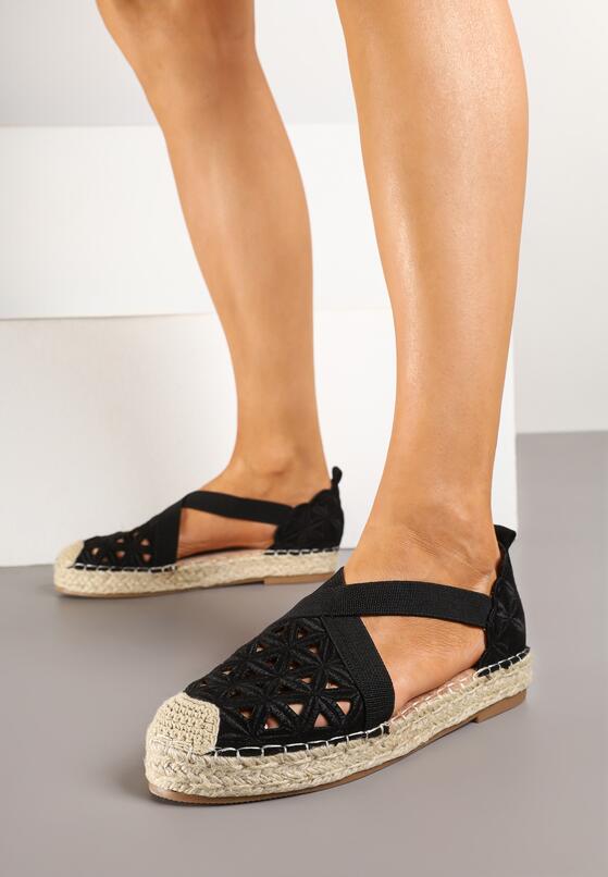 Fekete bézs Espadrilles 1