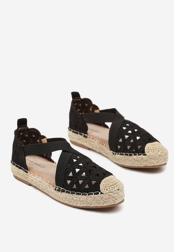 Fekete bézs Espadrilles 5