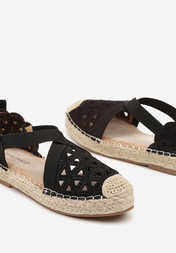 Fekete bézs Espadrilles 6