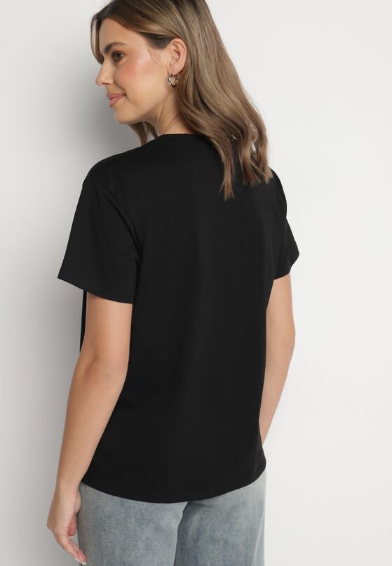Czarny T-shirt z Bawełny Ozdobiony Napisem Marivorra 3