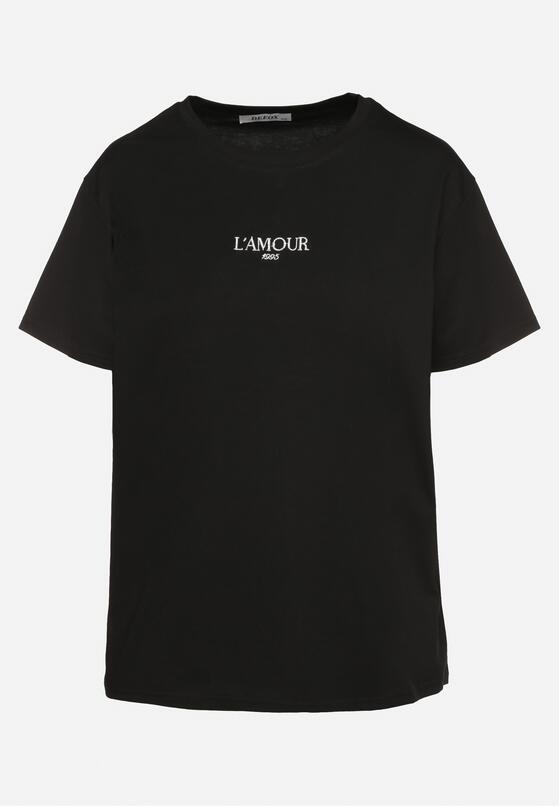 Czarny T-shirt z Bawełny Ozdobiony Napisem Marivorra 6