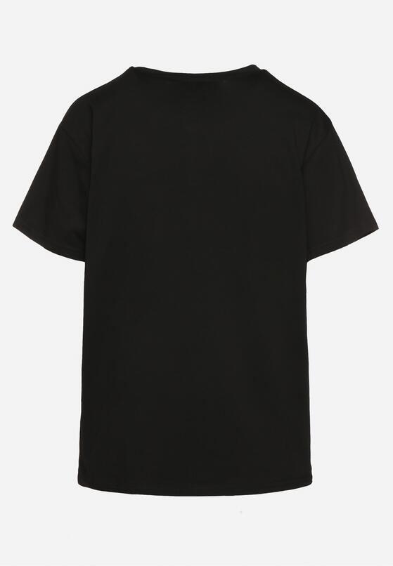 Czarny T-shirt z Bawełny Ozdobiony Napisem Marivorra 7