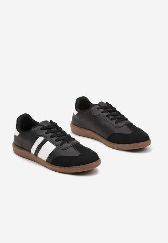 Czarne Sneakersy Tenisówki z Ozdobnymi Paskami Danavin 5