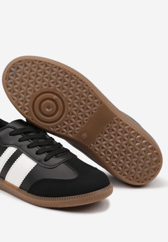 Czarne Sneakersy Tenisówki z Ozdobnymi Paskami Danavin 6
