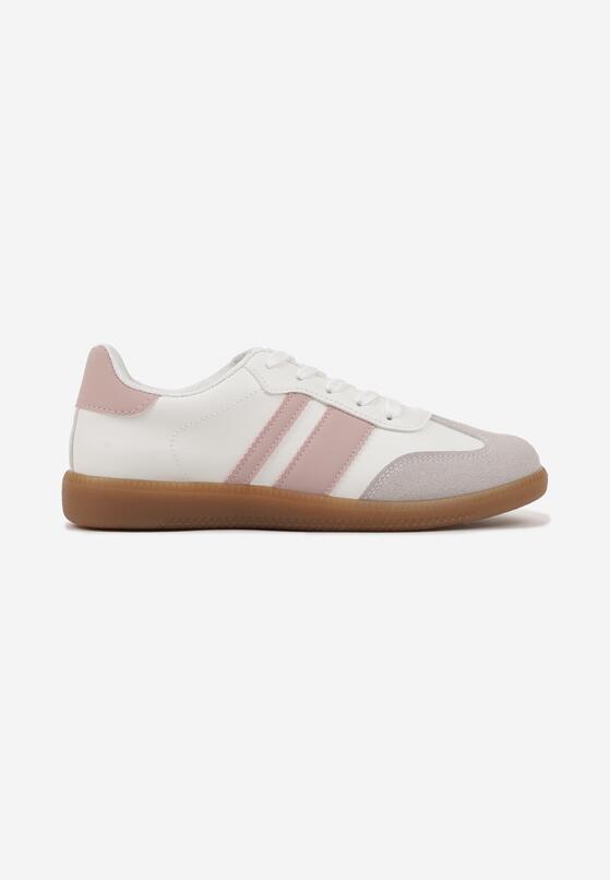 Biało-Różowe Sneakersy Tenisówki z Ozdobnymi Paskami Danavin 4