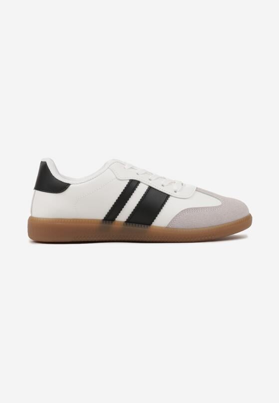 Biało-Czarne Sneakersy Tenisówki z Ozdobnymi Paskami Danavin 4