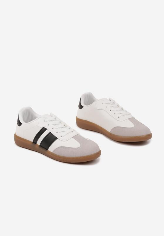 Biało-Czarne Sneakersy Tenisówki z Ozdobnymi Paskami Danavin 5