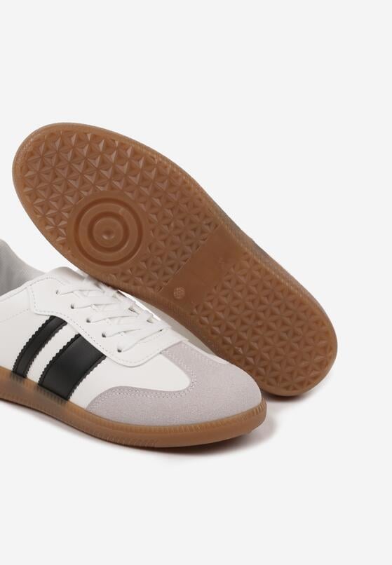 Biało-Czarne Sneakersy Tenisówki z Ozdobnymi Paskami Danavin 6
