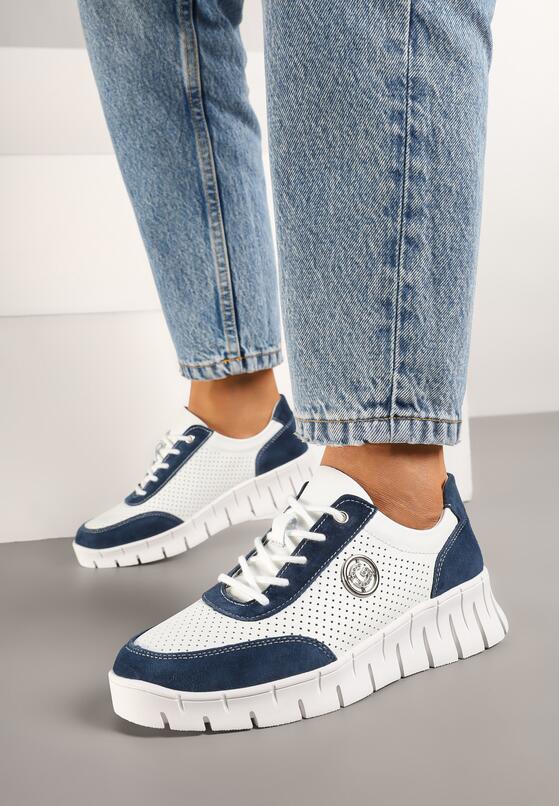 Sneakers Alb cu bleumarin 1