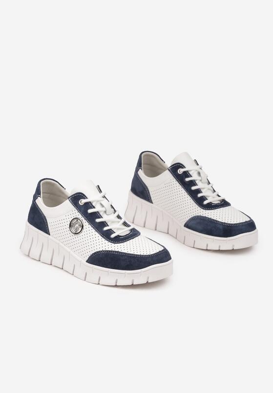 Sneakers Alb cu bleumarin 5