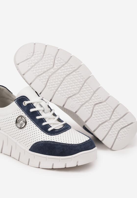 Sneakers Alb cu bleumarin 6