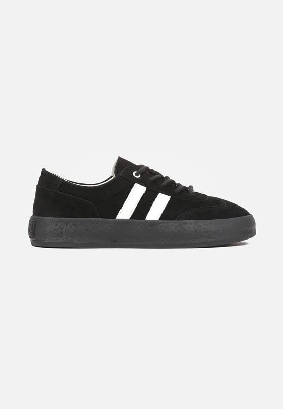 Czarne Skórzane Sneakersy w Stylu Kultowych Tenisówek Rerionelle 4