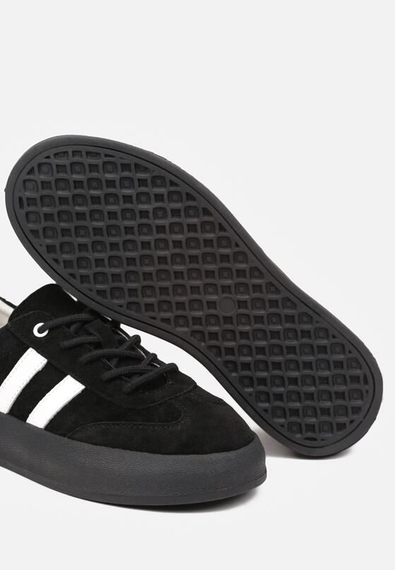 Czarne Skórzane Sneakersy w Stylu Kultowych Tenisówek Rerionelle 6