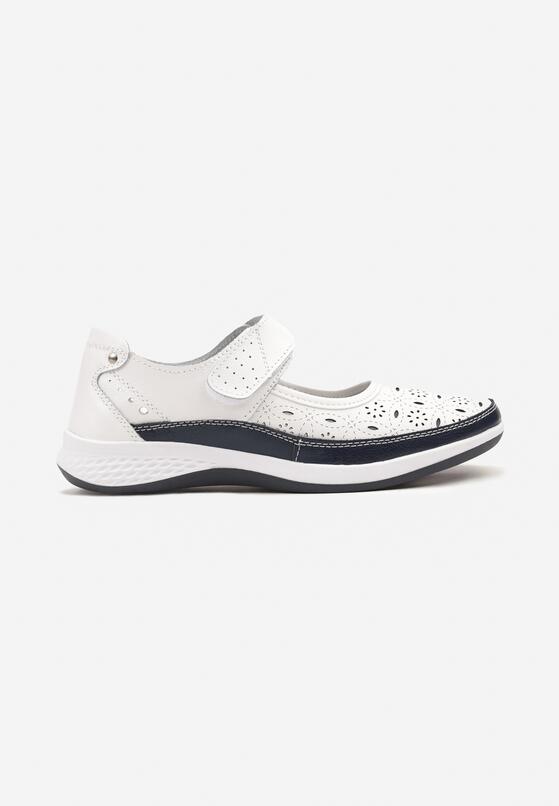 Pantofi casual Alb cu bleumarin 4