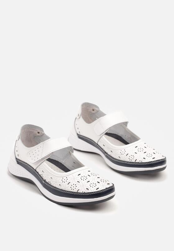 Pantofi casual Alb cu bleumarin 5