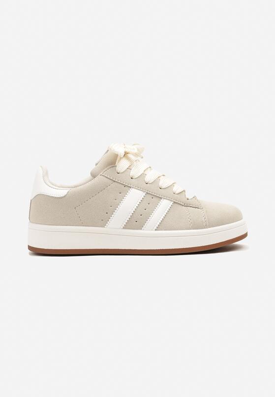 Beżowe Sneakersy z Ozdobnymi Paskami Doloreth 4