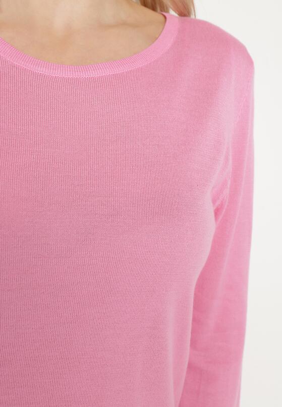 Różowy Sweter z Wiskozą o Klasycznym Kroju Tulavia 5