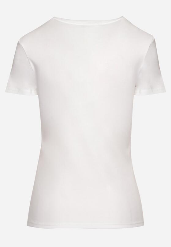 Biały Bawełniany T-shirt z Metalicznym Napisem Xalaviel 7