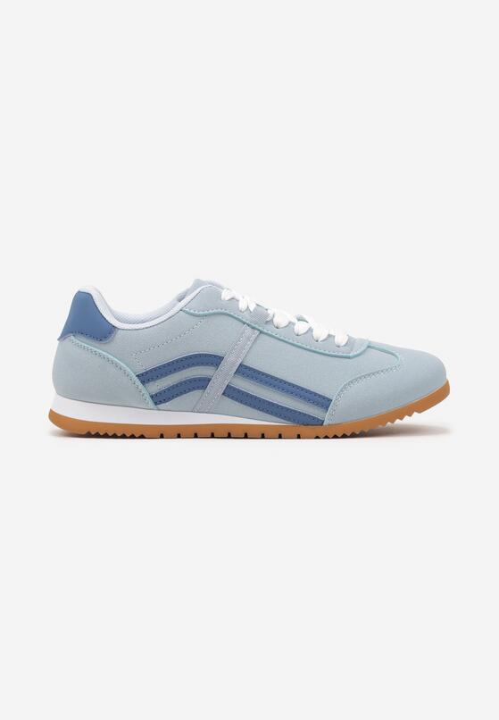 Niebieskie Sneakersy w Stylu Kultowych Tenisówek z Ozdobnymi Przeszyciami Vellexia 4