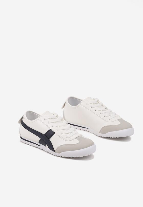 Biało-Granatowe Sneakersy w Stylu Klasycznych Tenisówek Dellasia 5