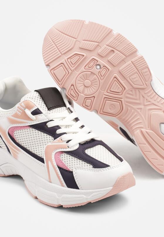 Biało-Granatowe Sneakersy z Siateczką na Piankowej Podeszwie Vallexia 6