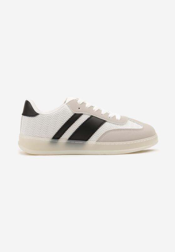 Biało-Czarne Sneakersy Tenisówki z Geometrycznym Wzorem Eleamila 4