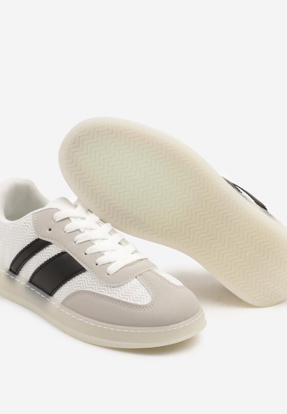 Biało-Czarne Sneakersy Tenisówki z Geometrycznym Wzorem Eleamila 6